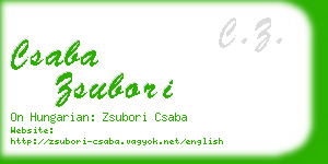 csaba zsubori business card